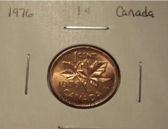 Canada Elizabeth II 1976 Doublé Arrière de la Tête et du Cou Petit Cent - BU