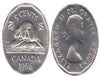 1956 Canadian 5-Cent Beaver Nickel Coin(Circulated) VF