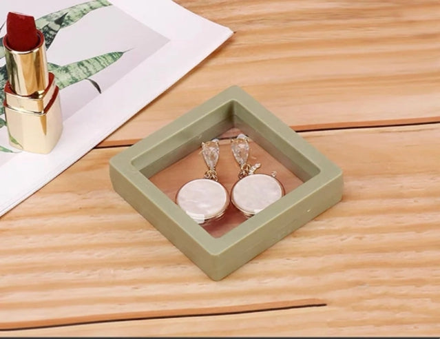 2 Pcs 3D Floating Frame Holder Box Coins Stamp Jewelry Display Case Color Box with free stand base Gift box 90mm*90mm