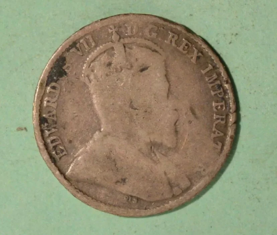 1908 Terre-Neuve Argent 5 Cents Faible Tirage