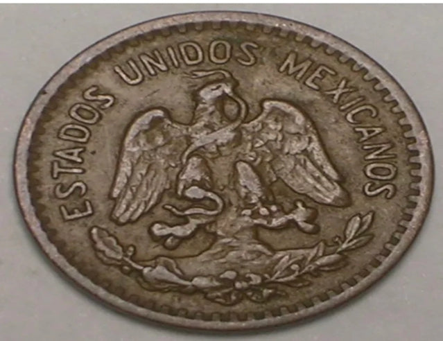 1941 Mexique Mexicain One 1 Centavo WWII Era Eagle Coin VF