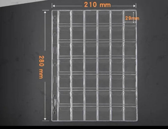 5 pièces porte-monnaie rangement 42 poches 29 mm Standard 9 trous feuille de protection Page