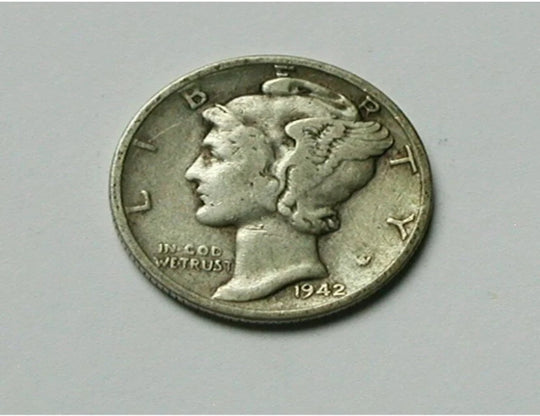 Pièce d'argent de 10 cents américains de 1942 - Mercury Dime