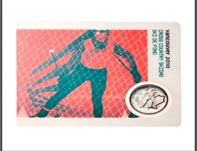 2009 - 25 cents - Ski de fond - Feuille peinte - Carte de pièce Petro Canada