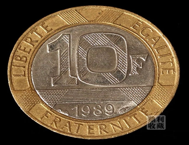 1989 Französische 10-Franken-Münze, kleiner Engel, zweifarbig, 23 mm