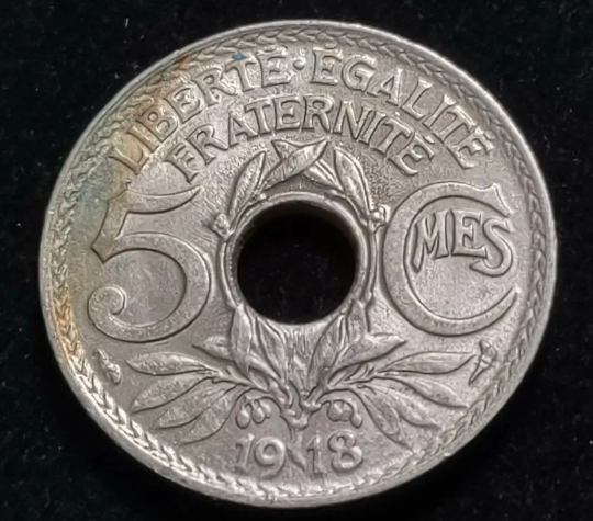 1918 Frankreich 5 Centimes alte Münze