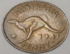 1941 Australien Australian One 1 Penny Kangaroo WWII Era Münze VF+