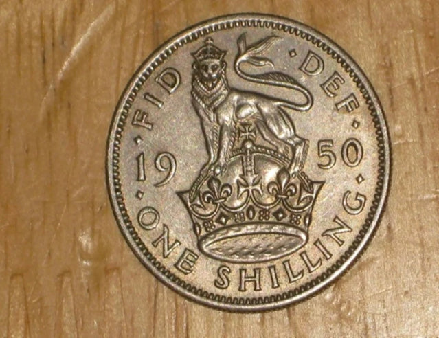 GB England 1950 Shilling coin Very Fine nice