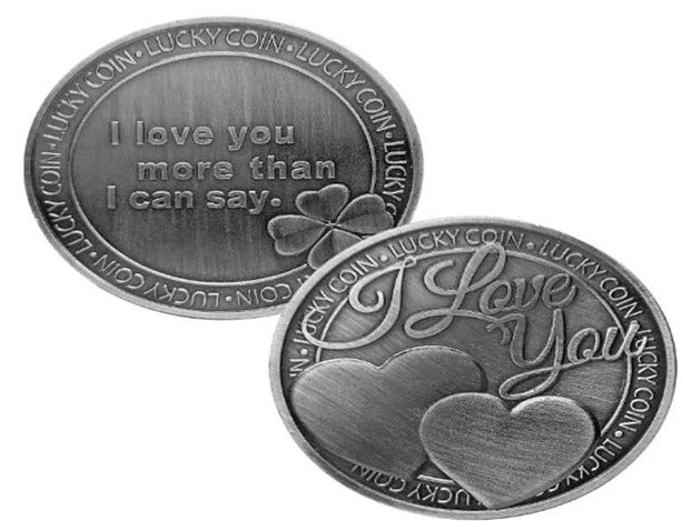 Lucky Coin -I Love you- Craft Gift Coin Colored Silver Plated