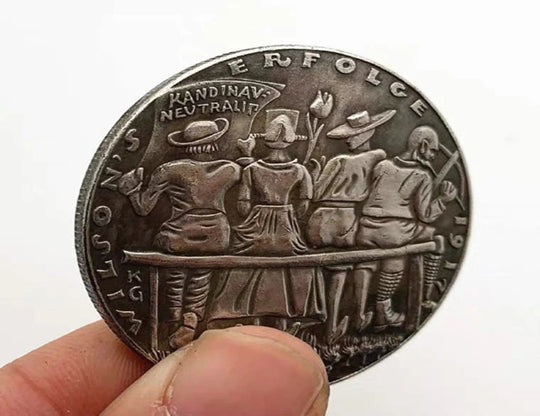 Hobo Coin - Dragon Tamer dans une capsule de protection en plastique gravée en cuivre