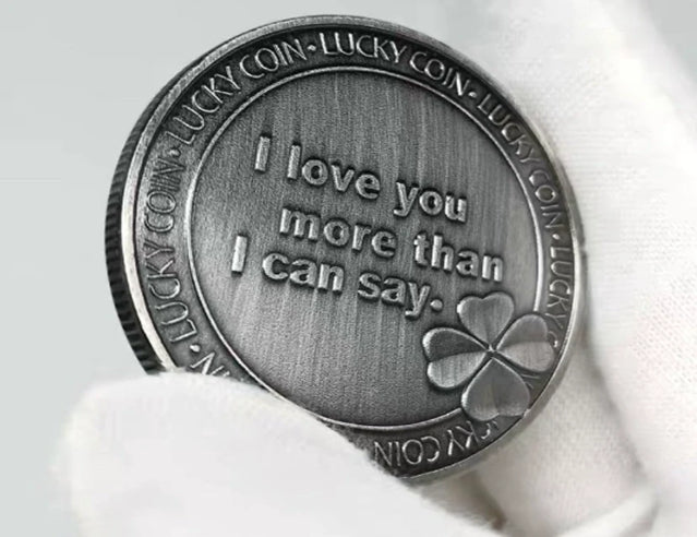 Lucky Coin -I Love you- Craft Gift Coin Colored Silver Plated