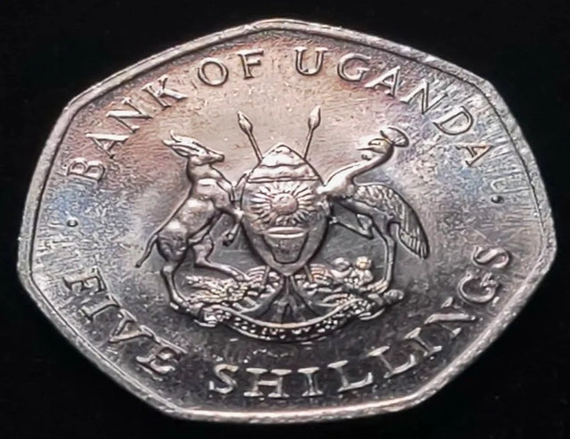 1987 Uganda 5 Shillings Nice Coin