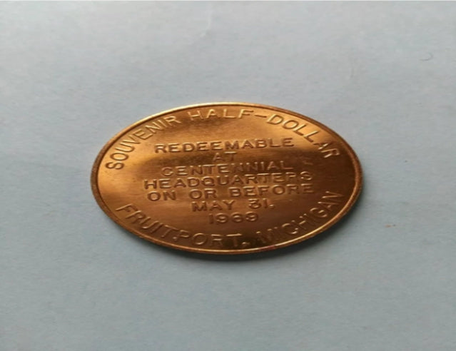 Pièce commémorative de 50 cents du commerce de Fruitport Michigan de 1969