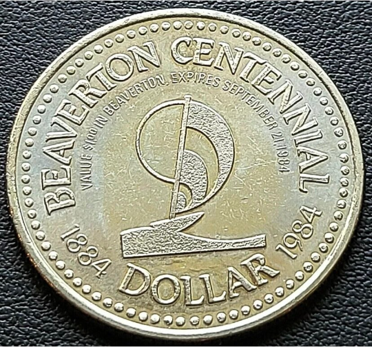 1984 Beaverton Ontario 1 Trade Dollar – Centennial Dollar