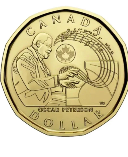 2022 Canada Oscar Peterson Pièce d'un dollar État neuf BU