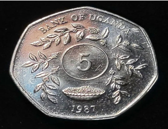 1987 Ouganda 5 Shillings Belle pièce