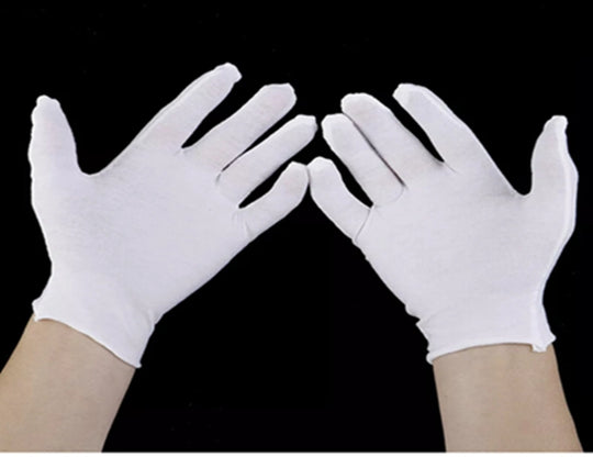 Gants en coton pour pièces de monnaie, bijoux, gants d'inspection en argent unisexe (10 paires)