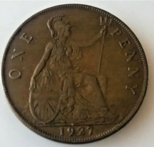 Großbritannien 1927 Ein-Penny-Münze