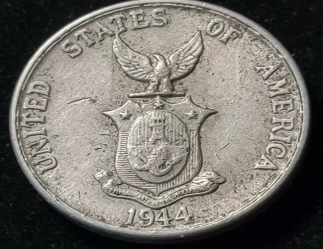 1944 États-Unis Philippines 5 Centavos Belle pièce