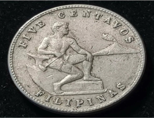 1944 US Philippines 5 Centavos Nice Coin