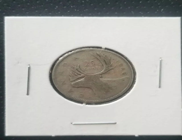 Kanada 1940 25-Cent-Silberviertelmünze im Umlauf, guter Zustand