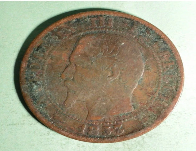 1853 France 5 Centimes coin