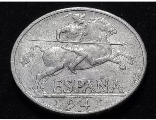 1941 Spain 10 Centimos Nice Coin