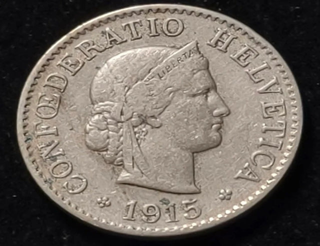 1915 Suisse 5 Rappen Vieille Pièce