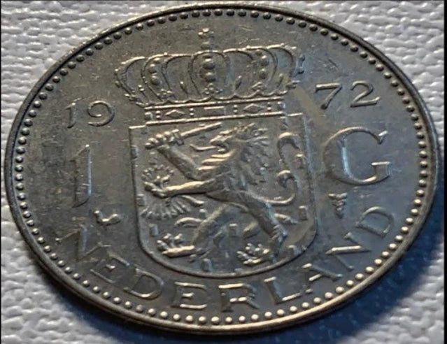 1972 Netherlands 1 Gulden VF