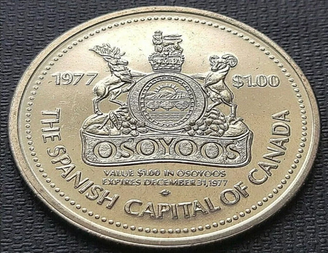 1977 Osoyoos British Columbia Trade Dollar - Municipal Office