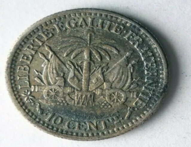 1894 Haiti 10 Rappen – hochwertige Silbermünze