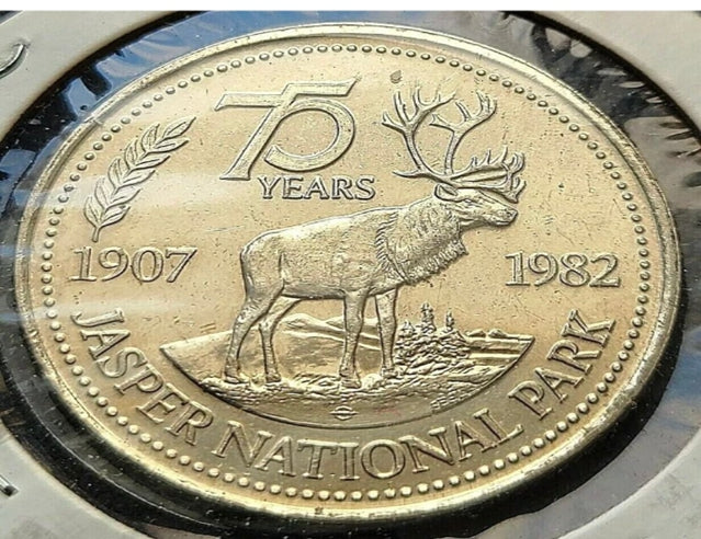 1982 Jasper Alberta Souvenir Trade Dollar – 75. Jahrestag