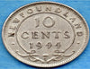 Neufundland 1944 Silber 10 Cent, sehr schön