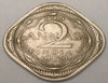 1939 Indien Indian 2 Annas WWII Era Square Coin VF