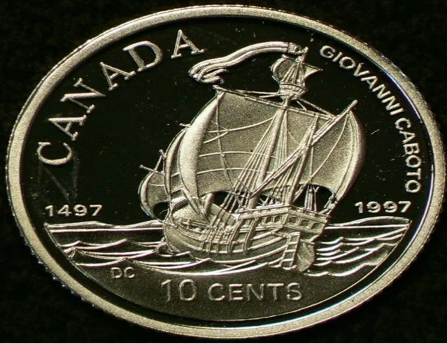 1497-1997 Jean Cabot 500e anniversaire 10 Cent Proof Composition 925 % Argent