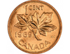 1969 Kanadischer 1-Cent Maple Leaf Twig Penny BU