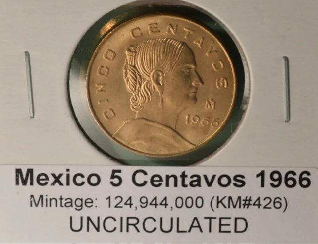 Mexiko – 5 Centavos 1966 – Stempelglanz