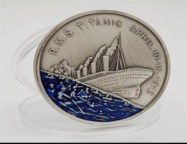 Lucky Coin - Titanic - Craft Gift Coin Colored  Silver plated