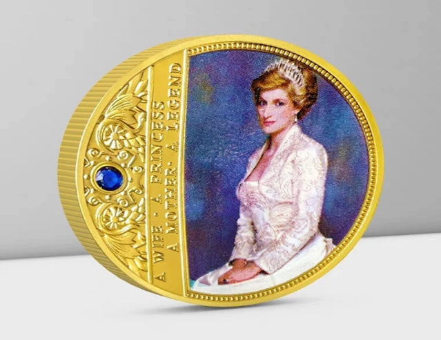 Collection de pièces de monnaie du personnage de la princesse Diana, petit badge en métal, princesse britannique, cadeau