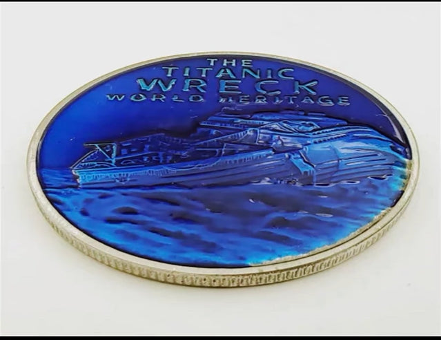 Lucky Coin - Titanic - Craft Gift Coin Colored  Silver plated