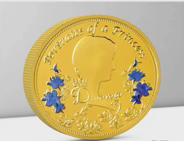 Collection de pièces de monnaie du personnage de la princesse Diana, petit badge en métal, princesse britannique, cadeau