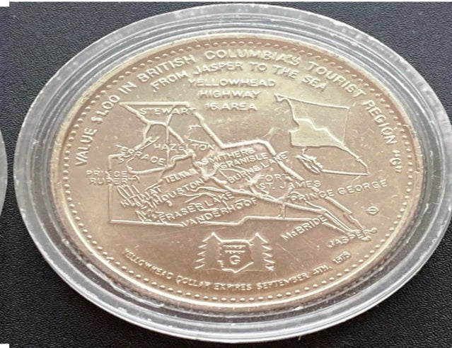 1978 Yellowhead British Columbia 1 Trade Token - Moricetown Canyon