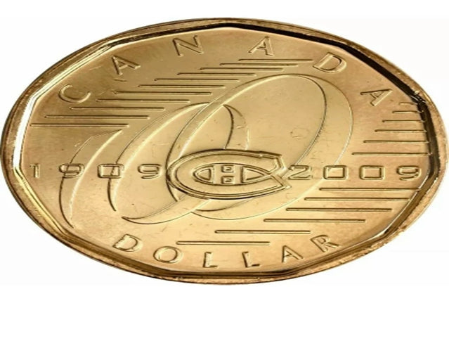 2009 Canada Montréal Canadiens Loonie Pièce de 1 Dollar UNC