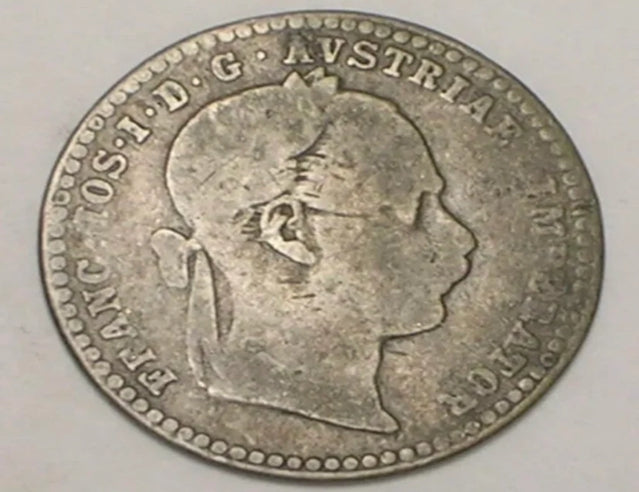 1869 Österreich Österreichische 10 Kruezer Franz Joseph I Eagle Shield Silbermünze