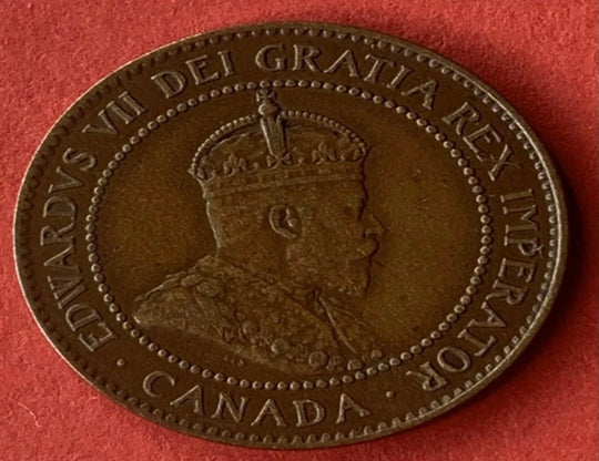 Kanada 1 Cent 1905 Edward VII. Großer Cent kanadische Kupfer-Penny-Münze, geringe Auflage