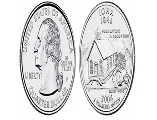 2004 50 États et territoires US IOWA Quarters UNC P & D Mark