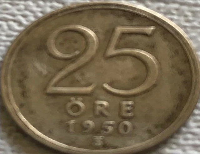 1950 Schweden 25 Erz VF