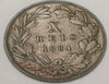 1884 Portugal Portugais 10 Reis Roi Louis Ier Pièce TTB