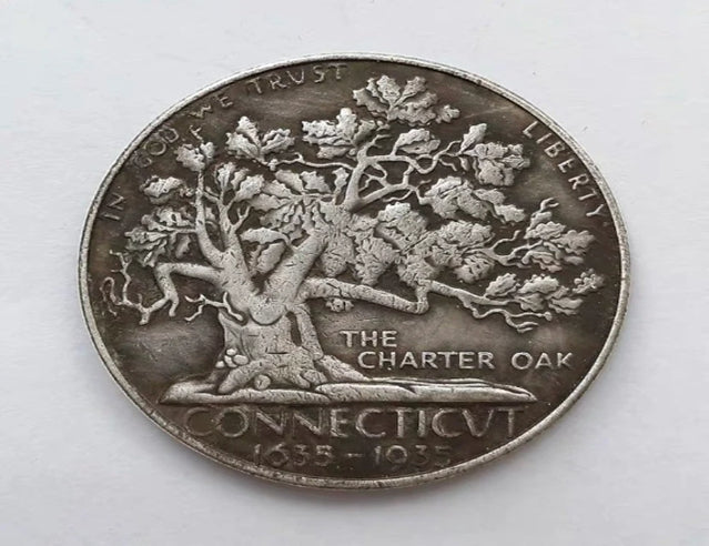 1935 Connecticut Half Dollar Gedenkmedaillon 50-Cent-Münze magische Münze antike Technologie