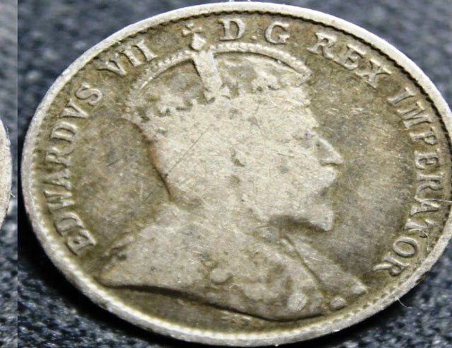 1902 Argent canadien 5 Cents Edward VII 1 an type